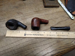 Vtg 3 Pc Tobacco Pipe Bowl Stem and Lot Carey Meerschaum Lined Briar Good Shape!