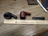 Vtg 3 Pc Tobacco Pipe Bowl Stem and Lot Carey Meerschaum Lined Briar Good Shape!