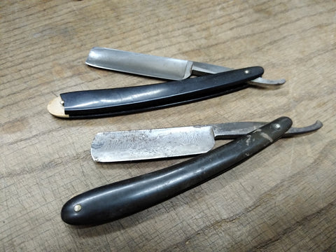 Vtg 2 Pc. Straight Razor Repair lot The Improved Eagle Razor Union Razor Cutlery