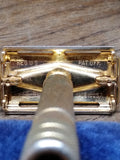 Vtg 3 Pc. Gillette Safety Razor lot Gold Milford TTO Tech DE Open Comb 3 Piece