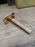 Vtg 3 Pc. Gillette Safety Razor lot Gold Milford TTO Tech DE Open Comb 3 Piece