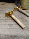 Vtg 3 Pc. Gillette Safety Razor lot Gold Milford TTO Tech DE Open Comb 3 Piece