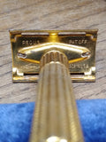 Vtg 3 Pc. Gillette Safety Razor lot Gold Milford TTO Tech DE Open Comb 3 Piece