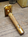 Vtg 3 Pc. Gillette Safety Razor lot Gold Milford TTO Tech DE Open Comb 3 Piece