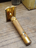Vtg 3 Pc. Gillette Safety Razor lot Gold Milford TTO Tech DE Open Comb 3 Piece
