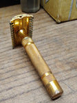 Vtg 3 Pc. Gillette Safety Razor lot Gold Milford TTO Tech DE Open Comb 3 Piece