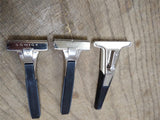 Vtg 3 Pc Razor Lot 2 x Schick 1 x Gillette Techmatic Cartridge Safety Razor Nice