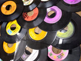 Vtg Huge 69 Pc 45 Record Lot w/Tune Tote Case Beetles Jaggerz Badfinger Doors ++