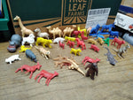 Vtg 37 Piece Plastic Toy Animal Lot Camels Dogs Goats Cows Pigs Giraffe Donkeys