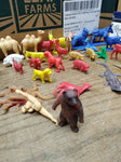 Vtg 37 Piece Plastic Toy Animal Lot Camels Dogs Goats Cows Pigs Giraffe Donkeys