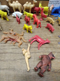 Vtg 37 Piece Plastic Toy Animal Lot Camels Dogs Goats Cows Pigs Giraffe Donkeys