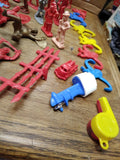Vtg 67 Piece Assorted Plastic Toy Soldier Lot Army Knights Romans Cowboy Indians