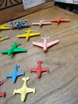 Vtg 18 Piece Assorted Plastic Miniature Toy Airplane Fighter Jet Lot