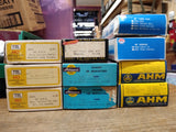 Vtg 10 Piece HO Scale Train Car Lot TM Train Miniature AHM Model Power Athearn
