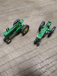 Vtg 2 Piece John Deere Farm Tractor Lot Miniature Diecast Toy 1970's Made in USA