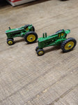 Vtg 2 Piece John Deere Farm Tractor Lot Miniature Diecast Toy 1970's Made in USA