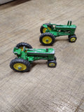 Vtg 2 Piece John Deere Farm Tractor Lot Miniature Diecast Toy 1970's Made in USA
