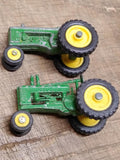 Vtg 2 Piece John Deere Farm Tractor Lot Miniature Diecast Toy 1970's Made in USA
