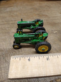Vtg 2 Piece John Deere Farm Tractor Lot Miniature Diecast Toy 1970's Made in USA