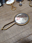 Vtg Antique Victorian Young Woman's Portrait Miniature Vanity Purse Mirror Nice!