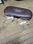 Vtg AO? 1/10 12K Gold Filled Wire Rim Half Frame Eye Glasses with Case Nice!