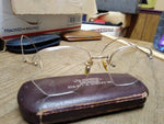 Vtg AO? 1/10 12K Gold Filled Wire Rim Half Frame Eye Glasses with Case Nice!