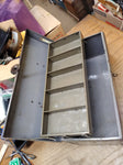 Vtg Simonsen Metal Products Tool Tackle Box NIKI THE DOG LOGO Boxes Of Quality!