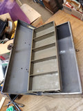 Vtg Simonsen Metal Products Tool Tackle Box NIKI THE DOG LOGO Boxes Of Quality!