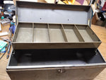 Vtg Simonsen Metal Products Tool Tackle Box NIKI THE DOG LOGO Boxes Of Quality!