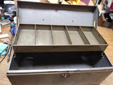Vtg Simonsen Metal Products Tool Tackle Box NIKI THE DOG LOGO Boxes Of Quality!