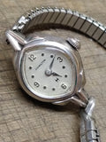 Vtg Hamilton 17 Jewel Ladies Wind Up Working Watch 10K RGP Stretch Band Swiss!