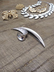 Vtg Designer Signed Crown Trifari Silver Tone Leaf Brooch Pin 3.25 In. Very Nice
