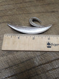 Vtg Designer Signed Crown Trifari Silver Tone Leaf Brooch Pin 3.25 In. Very Nice