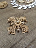 Vtg Designer Signed Crown Trifari Maltese Cross Gold Tone Brooch 2 In. Very Nice