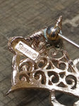 Vtg Designer Signed Crown Trifari Maltese Cross Gold Tone Brooch 2 In. Very Nice