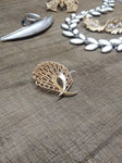 Vtg Designer Signed Crown Trifari Gold Tone Brooch 1.5 Inch Nice