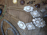 Vtg 15 Piece Rhinestone Jewelry Lot Statement Necklaces Bracelets Earrings Nice!