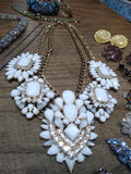 Vtg 15 Piece Rhinestone Jewelry Lot Statement Necklaces Bracelets Earrings Nice!