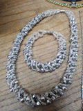 Vtg 15 Piece Rhinestone Jewelry Lot Statement Necklaces Bracelets Earrings Nice!