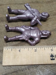 Vtg Marx Toys 2 Piece Spaceman Lot Ajax Archer Hard Plastic Silver Figure 1950s