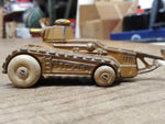 Vtg Barclay 1937 Slush Mold Metal Renault Military Tank White Rubber Tires Nice!
