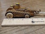 Vtg Barclay 1937 Slush Mold Metal Renault Military Tank White Rubber Tires Nice!