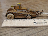 Vtg Barclay 1937 Slush Mold Metal Renault Military Tank White Rubber Tires Nice!