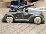 Vtg Barclay Slush Mold Metal Green Military Tank White Rubber Tires Made in USA!