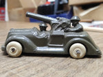 Vtg Barclay Slush Mold Metal Green Military Tank White Rubber Tires Made in USA!