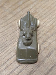 Vtg Barclay Slush Mold Metal Green Military Tank White Rubber Tires Made in USA!
