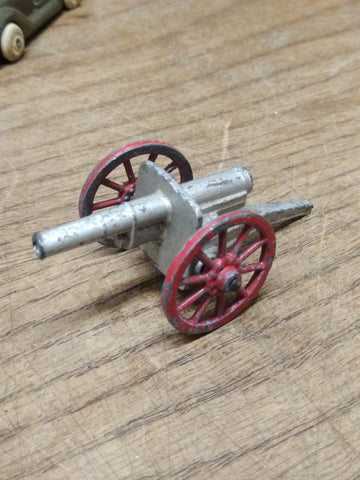 Vtg Barclay Slush Mold Metal Silver Red Military Civil War Cannon Made in USA!