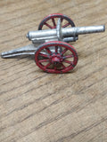 Vtg Barclay Slush Mold Metal Silver Red Military Civil War Cannon Made in USA!