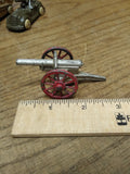 Vtg Barclay Slush Mold Metal Silver Red Military Civil War Cannon Made in USA!