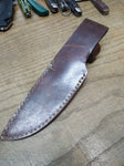 Vtg The Bone Edge Fixed Blade Knife Hand Made S Steel Bone Handle Leather Sheath